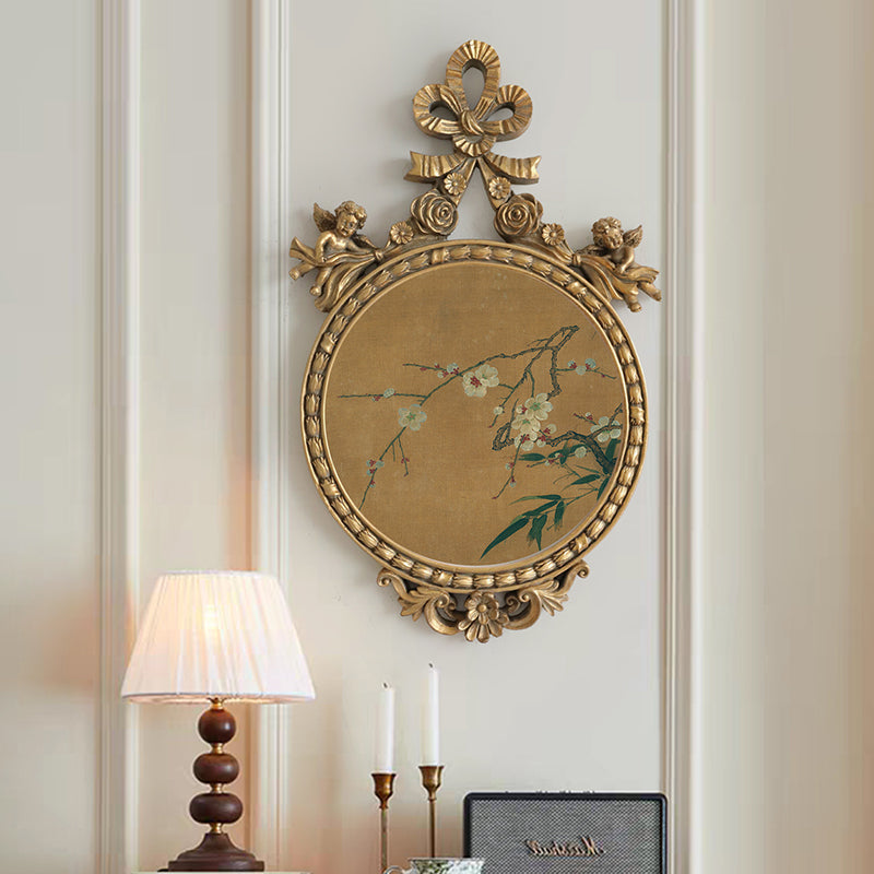 French Chinese Fusion Wall Art Bamboo Butterfly Gold Frame - Rosetta Creative Boutique